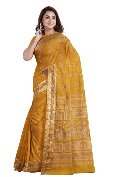 Swarnachari Silk Saree – Mustard Yellow - Retail Maharaj
