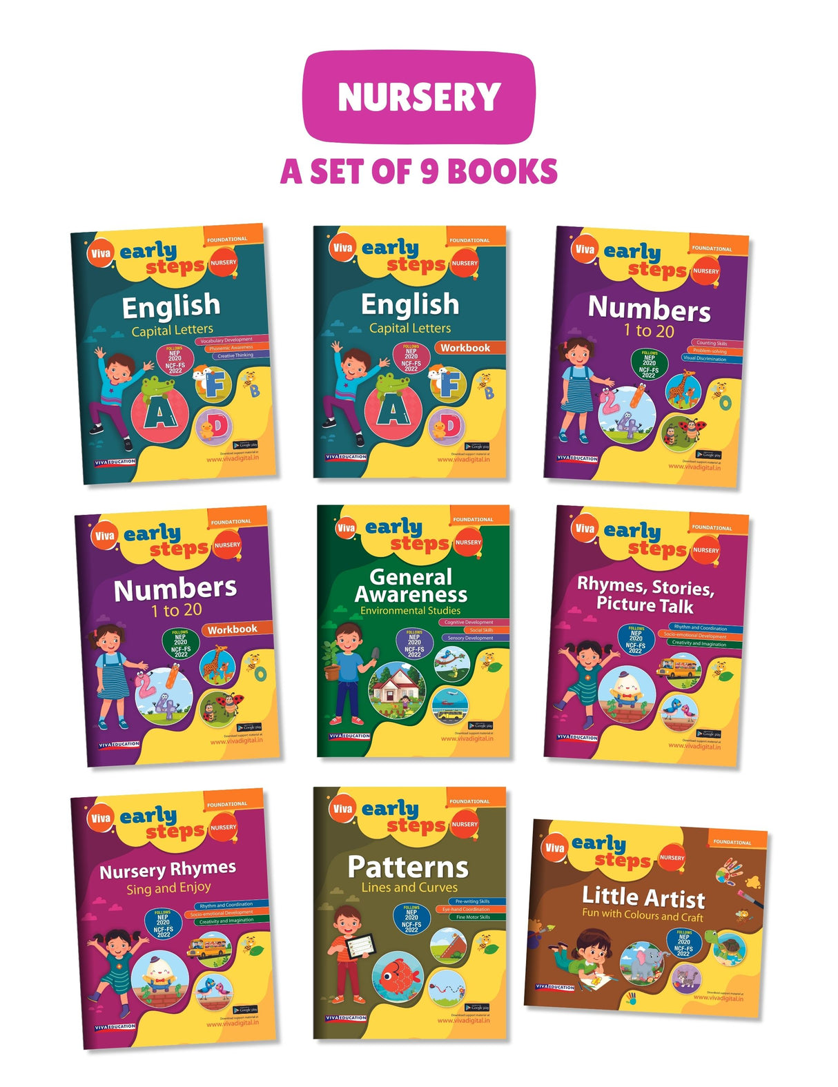 Viva Early Steps Nursery (Set Of 9 Books) - Retail Maharaj