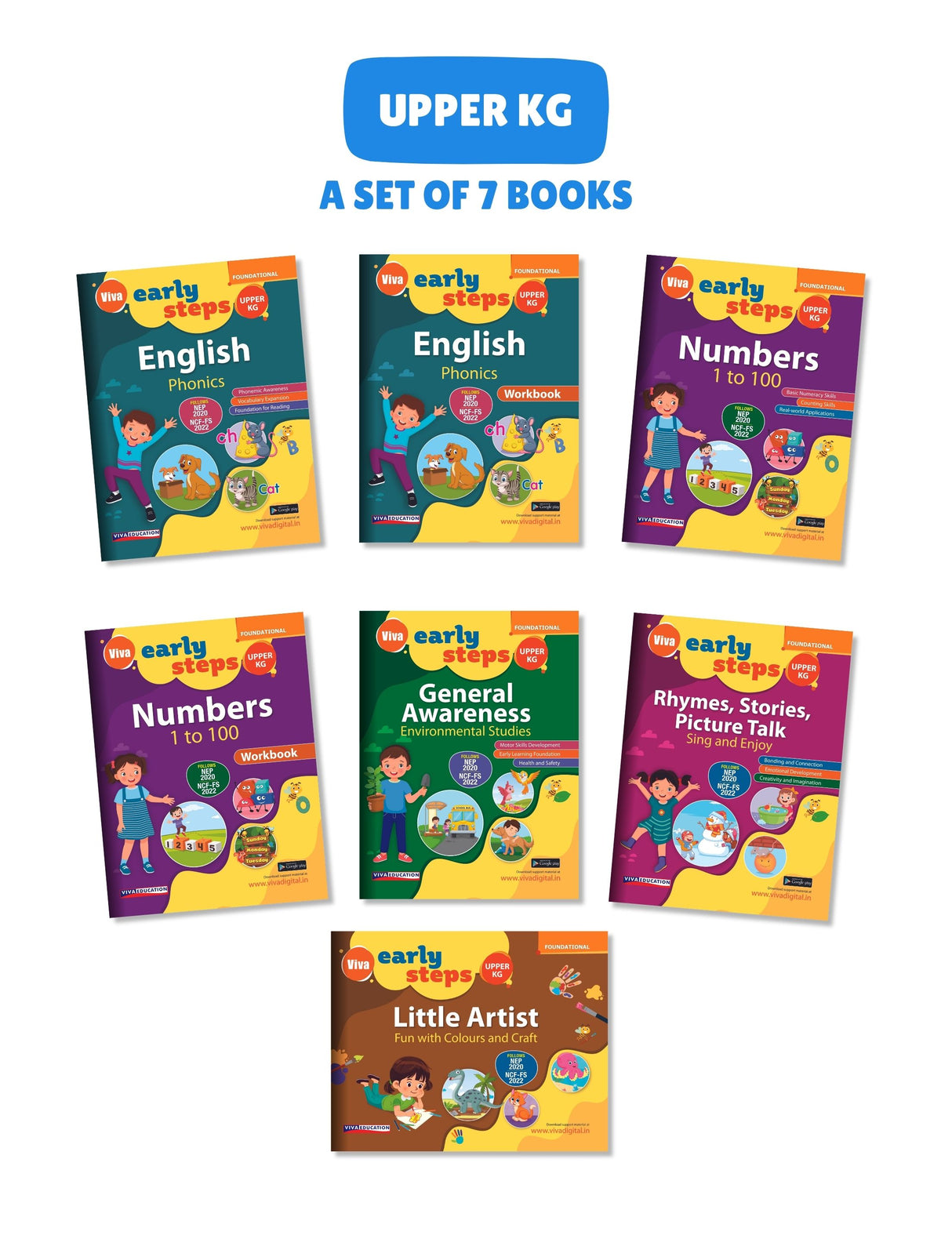 Viva Early Steps Upper KG (Set Of 7 Books) - Retail Maharaj