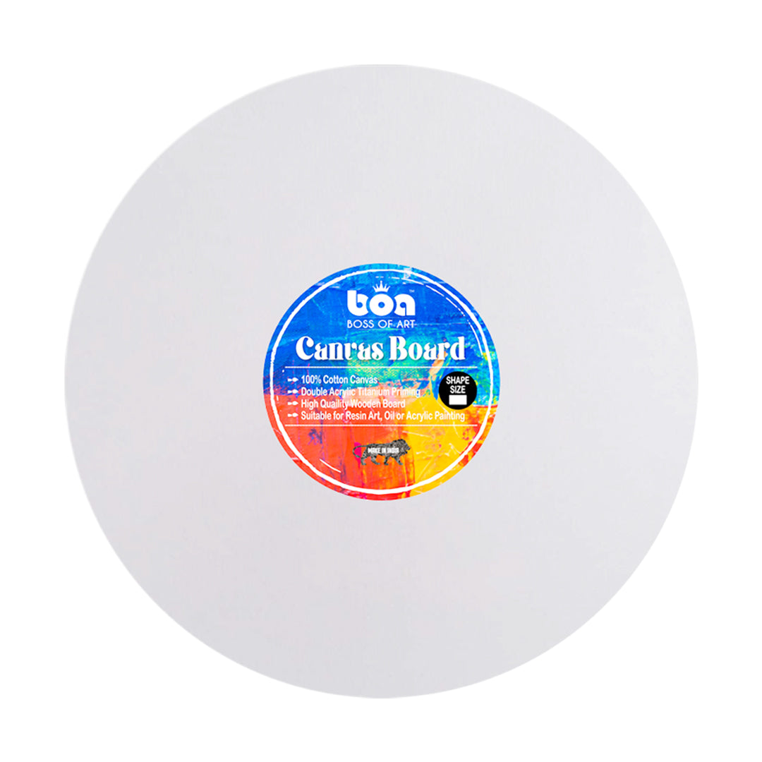 Boss of Art White Canvas Board Premium Cotton Assorted Shapes and Sizes - Retail Maharaj