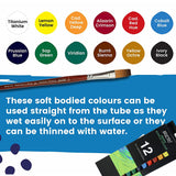 Brustro Artists Acrylic Colour Set Professional 12ml Tubes in 12 and 24 Shades