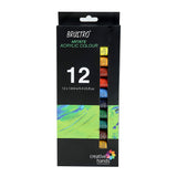 Brustro Artists Acrylic Colour Set Professional 12ml Tubes in 12 and 24 Shades