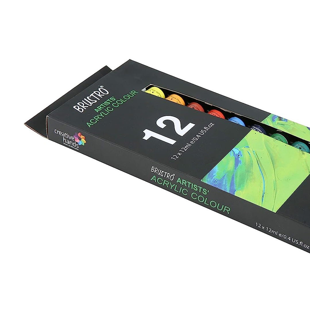 Brustro Artists Acrylic Colour Set Professional 12ml Tubes in 12 and 24 Shades