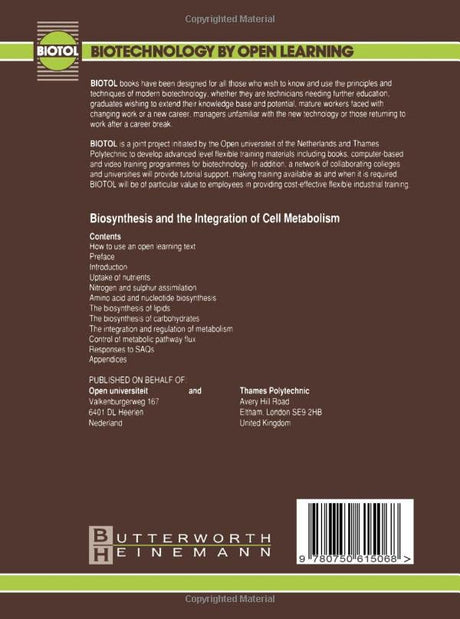 Biosynthesis and the Integration of Cell Metabolism (Biotol S.) - Retail Maharaj
