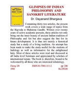 GLIMPSES OF INDIAN PHILOSOPHY AND SANSKRIT LITERATURE - Retail Maharaj