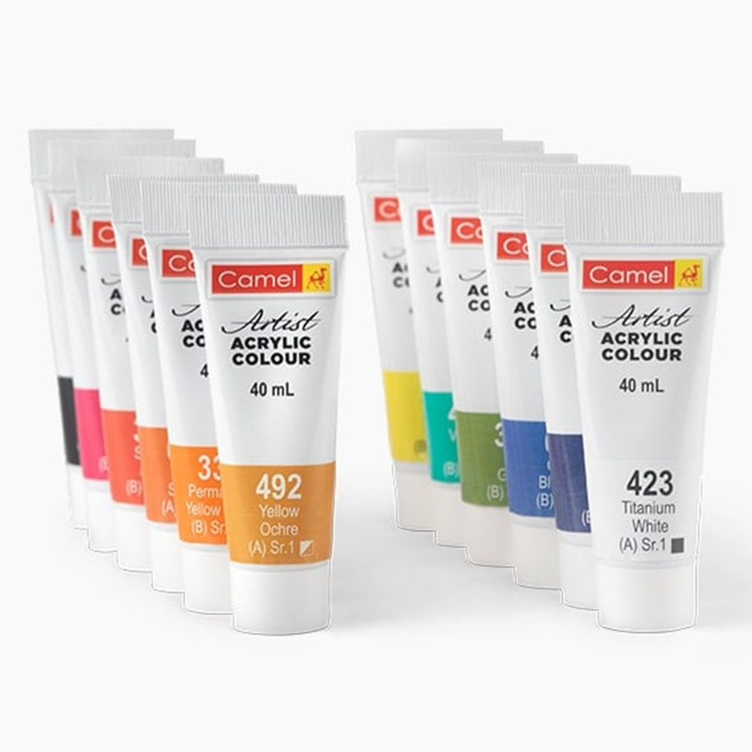 Camel Artist Acrylic Colour 40ml Paint Tubes Open Stock – Professional Grade Vibrant Acrylics for Artists