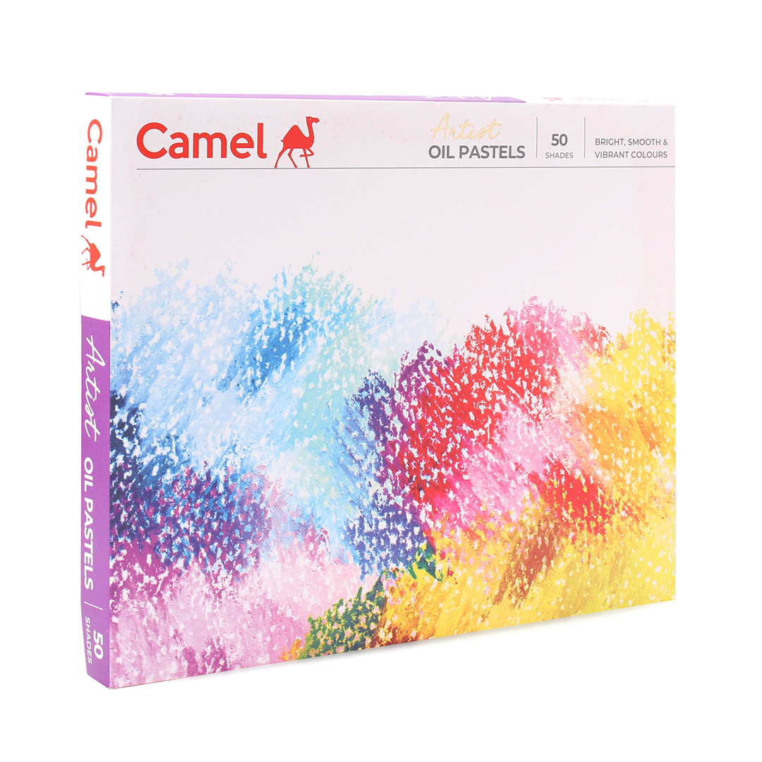 Camel Artist Oil Pastels Set of 50 – Premium Soft Texture Professional Art Pastels for Drawing & Painting