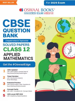 Oswaal CBSE Question Bank Class 12 Applied Mathematics, Chapterwise and Topicwise Solved Papers For Board Exams 2025 - Retail Maharaj