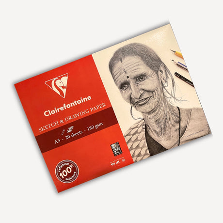 Clairefontaine Sketch and Drawing Paper Wallet 180 GSM Smooth Artist Paper - Retail Maharaj