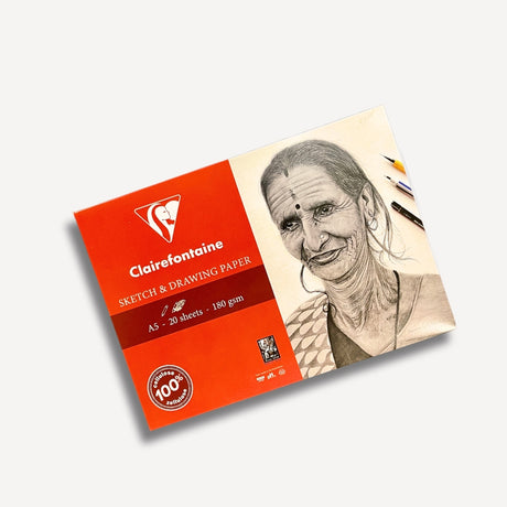Clairefontaine Sketch and Drawing Paper Wallet 180 GSM Smooth Artist Paper - Retail Maharaj