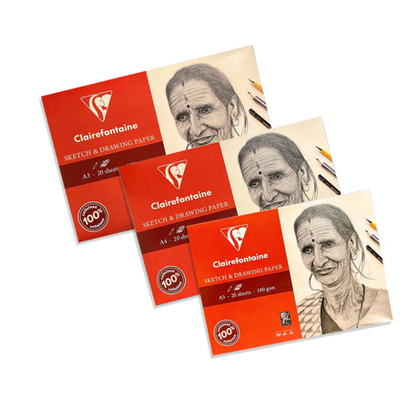 Clairefontaine Sketch and Drawing Paper Wallet 180 GSM Smooth Artist Paper - Retail Maharaj