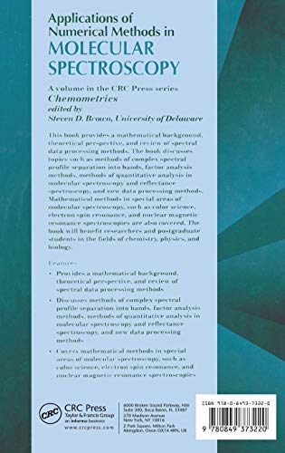 Applications of Numerical Methods in Molecular Spectroscopy: 1 (Fundamental & Applied Aspects of Chemometrics) - Retail Maharaj