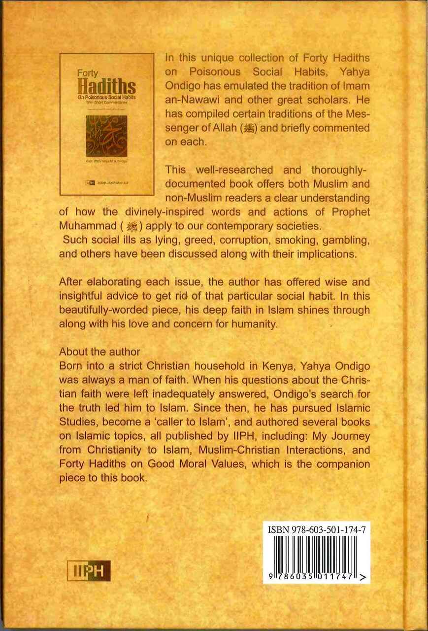Forty Hadiths on Poisonous Social Habits With Short Commentaries - Retail Maharaj