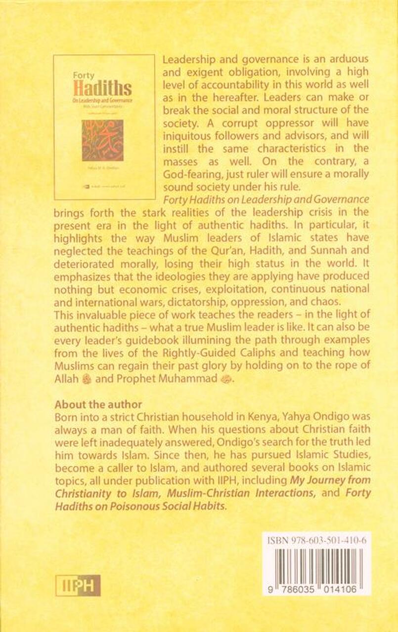 Forty Hadiths On Leadership And Governance - Retail Maharaj