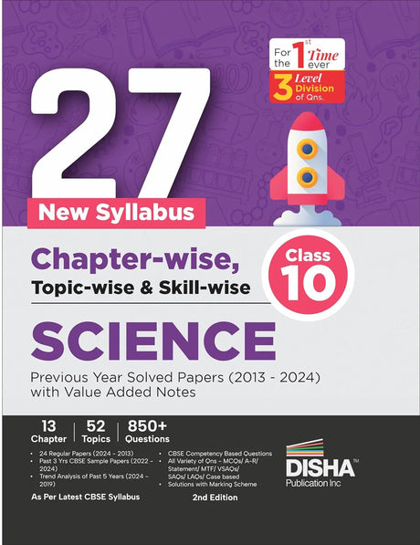 27 New Syllabus Chapter-wise, Topic-wise & Skill-wise CBSE Class 10 Science Previous Year Solved Papers (2013 - 2024) with Value Added Notes 2nd Edition - Retail Maharaj