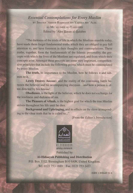 Essential Contemplations For Every Muslim - Retail Maharaj