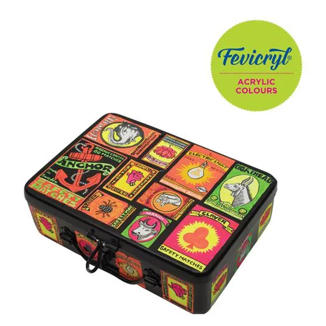 Fevicryl Acrylic Colors Lilac Kit 6x10ml Vibrant Multisurface Non Toxic Acrylic Paint Set for Craft Fabric Wood and Canvas