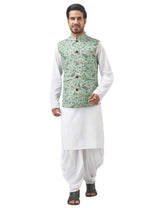 Printed Cotton Silk Handloom Jacket – Green - Retail Maharaj