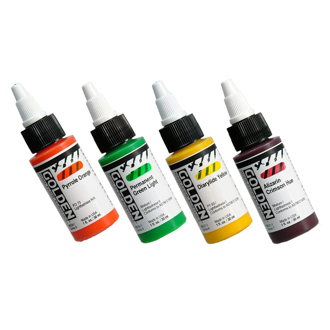 Golden High Flow Acrylic Paint 30ml Professional Fluid Acrylic for Artists