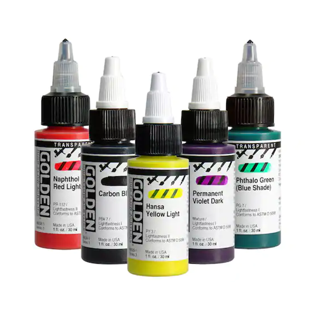 Golden High Flow Acrylic Paint 30ml Professional Fluid Acrylic for Artists