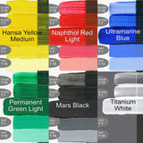 Golden Heavy Body Introductory Set of 6 Professional High Viscosity Acrylics for Thick Textured Painting and Studio Art