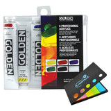 Golden Heavy Body Introductory Set of 6 Professional High Viscosity Acrylics for Thick Textured Painting and Studio Art