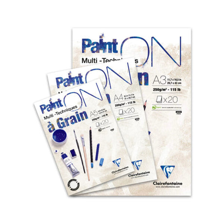 Clairefontaine Paint’On Multi-Technique Grain White Mixed Media Pad 250gsm - Retail Maharaj