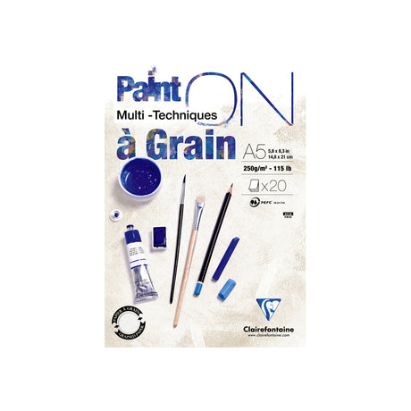 Clairefontaine Paint’On Multi-Technique White with Grain Mixed Media Pad - Retail Maharaj