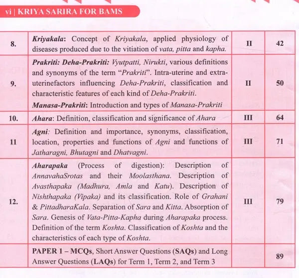 Kriya Sarira for BAMS (Ayurved Physiology) - Retail Maharaj