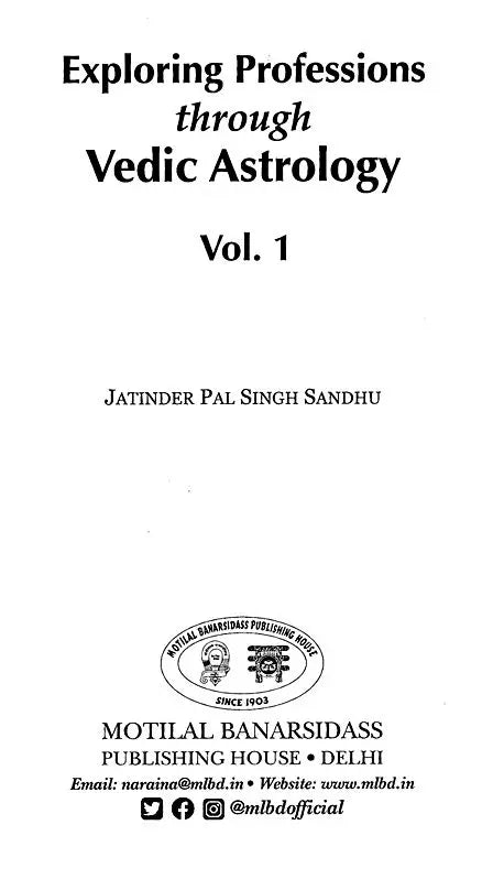 Exploring Professions through Vedic Astrology (3 Volumes Set) [English] By Jatinder Pal Singh Sandhu - Retail Maharaj