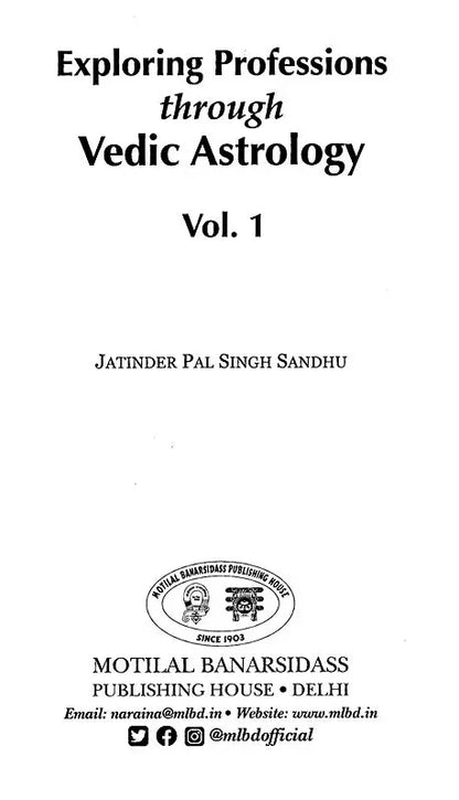 Exploring Professions through Vedic Astrology (3 Volumes Set) [English] By Jatinder Pal Singh Sandhu