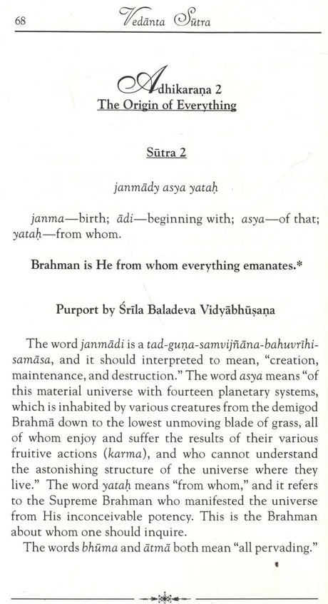 Vedanta Sutra with the Commentary of Baladeva Vidyabhushana (Set of 2 Volumes) - Retail Maharaj