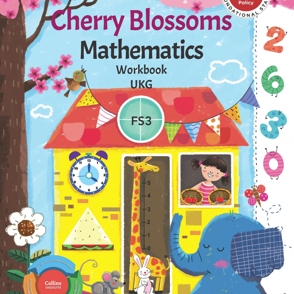 Collins Cherry Blossoms Mathematics Workbook LKG (NEP) Foundation Stag