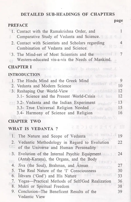 Vedanta-In The Context of Modern Science (A Comparative Study) An Old and Rare Book - Retail Maharaj