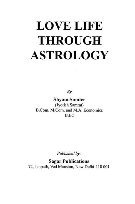 Love Life Through Astrology [English] By ﻿Shyam Sundar - Retail Maharaj