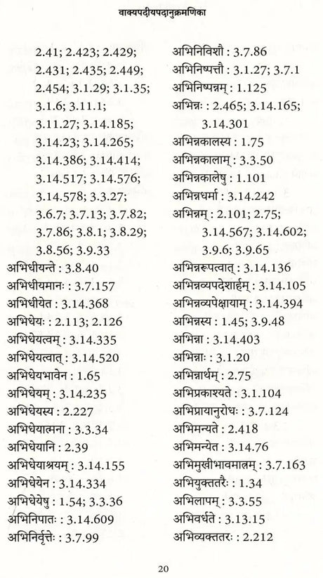 वाक्यपदीयपदानुक्रमणिका- Word Index of Vakyapadiya - Retail Maharaj