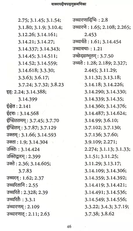 वाक्यपदीयपदानुक्रमणिका- Word Index of Vakyapadiya - Retail Maharaj