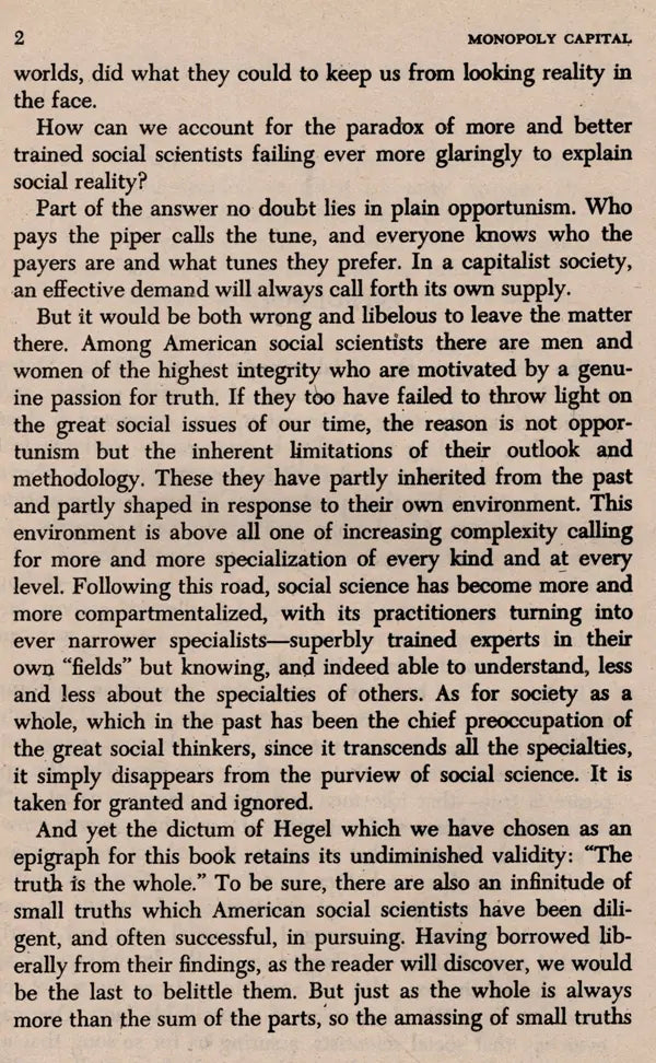 Monopoly Capital- An Essay on the American Economic and Social Order (An Old and Rare Book)