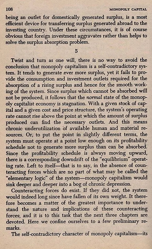Monopoly Capital- An Essay on the American Economic and Social Order (An Old and Rare Book)