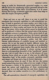 Monopoly Capital- An Essay on the American Economic and Social Order (An Old and Rare Book)