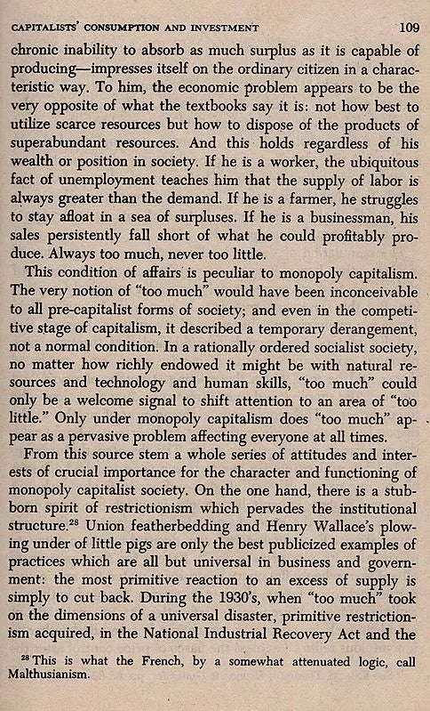 Monopoly Capital- An Essay on the American Economic and Social Order (An Old and Rare Book)