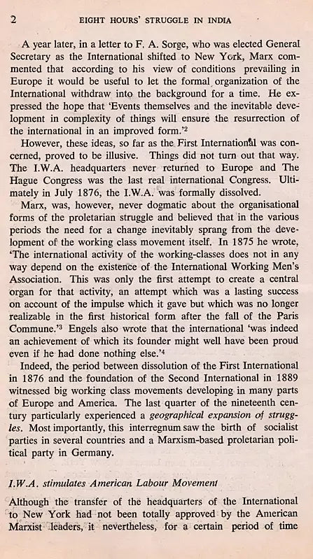May Day And Eight Hours' Struggle in India- A Political History (An Old and Rare Book)