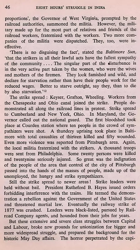 May Day And Eight Hours' Struggle in India- A Political History (An Old and Rare Book)
