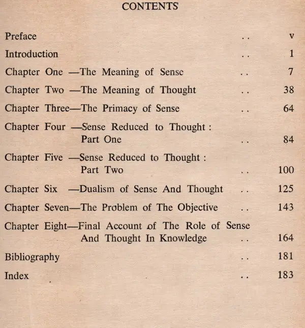 The Roles of Sense and Thought in Knowledge (An Old and Rare Book)