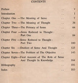 The Roles of Sense and Thought in Knowledge (An Old and Rare Book)