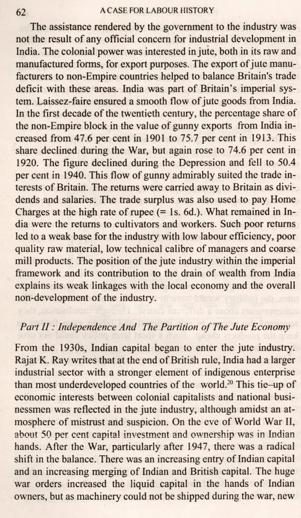 A Case for Labour History- The Jute Industry in Eastern India (Collection of Essays)