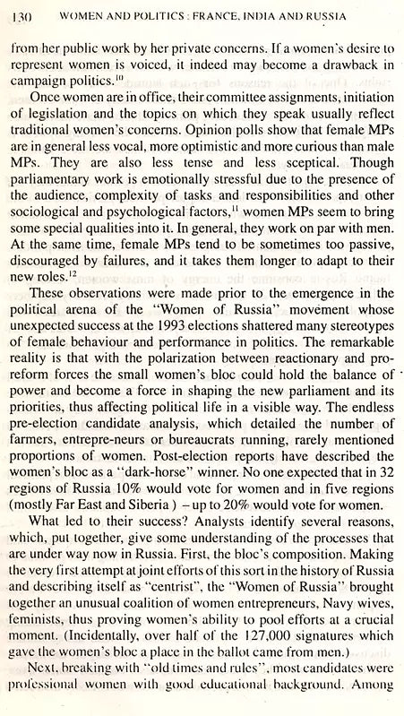 Women and Politics France, India and Russia
