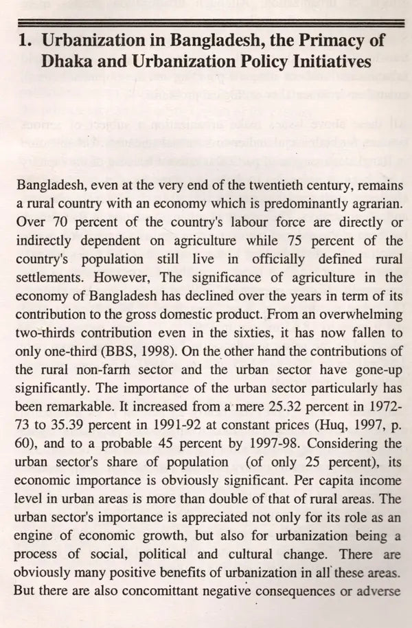 Urbanization in Bangladesh and the Growth of Dhaka Land Use, Poverty and Governance (Four Lectures) An Old and Rare Book - Retail Maharaj