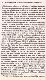 Determinants of Adoption of HYV Rice in West Bengal