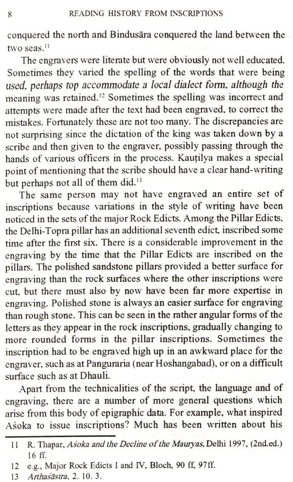 Reading History from Inscriptions- Professor D. C. Sircar Memorial Endowment Lecture (Delivered at the University of North Bengal) - Retail Maharaj